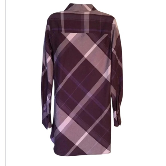 Ted Baker plaid flannel button  tunic  French cuffs Size 2 Fits 4-6 - Picture 7 of 9